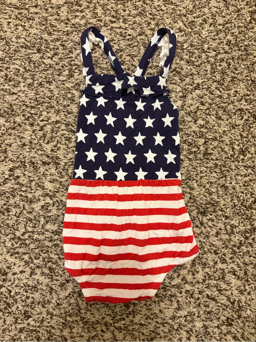 Kids Star & Stripe One-Piece Bodysuit - Blue/White/Red